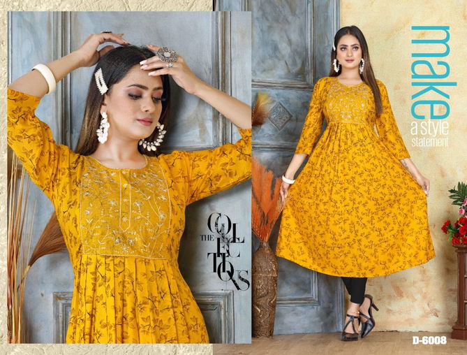 Beauty Queen Poppy1 Rayon Fancy Wear Latest Anarkali Kurti Collection